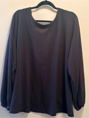 Eloquii lightweight Black Sweater with deep cowl back